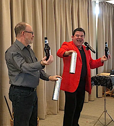 Glenn Keeley performing comedy magic for adults