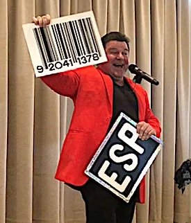 Glenn Keeley with a comedy gag at a corporate function in Sydney