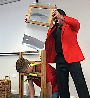 Glenn Keeley has people losing their heads of his comes magic show